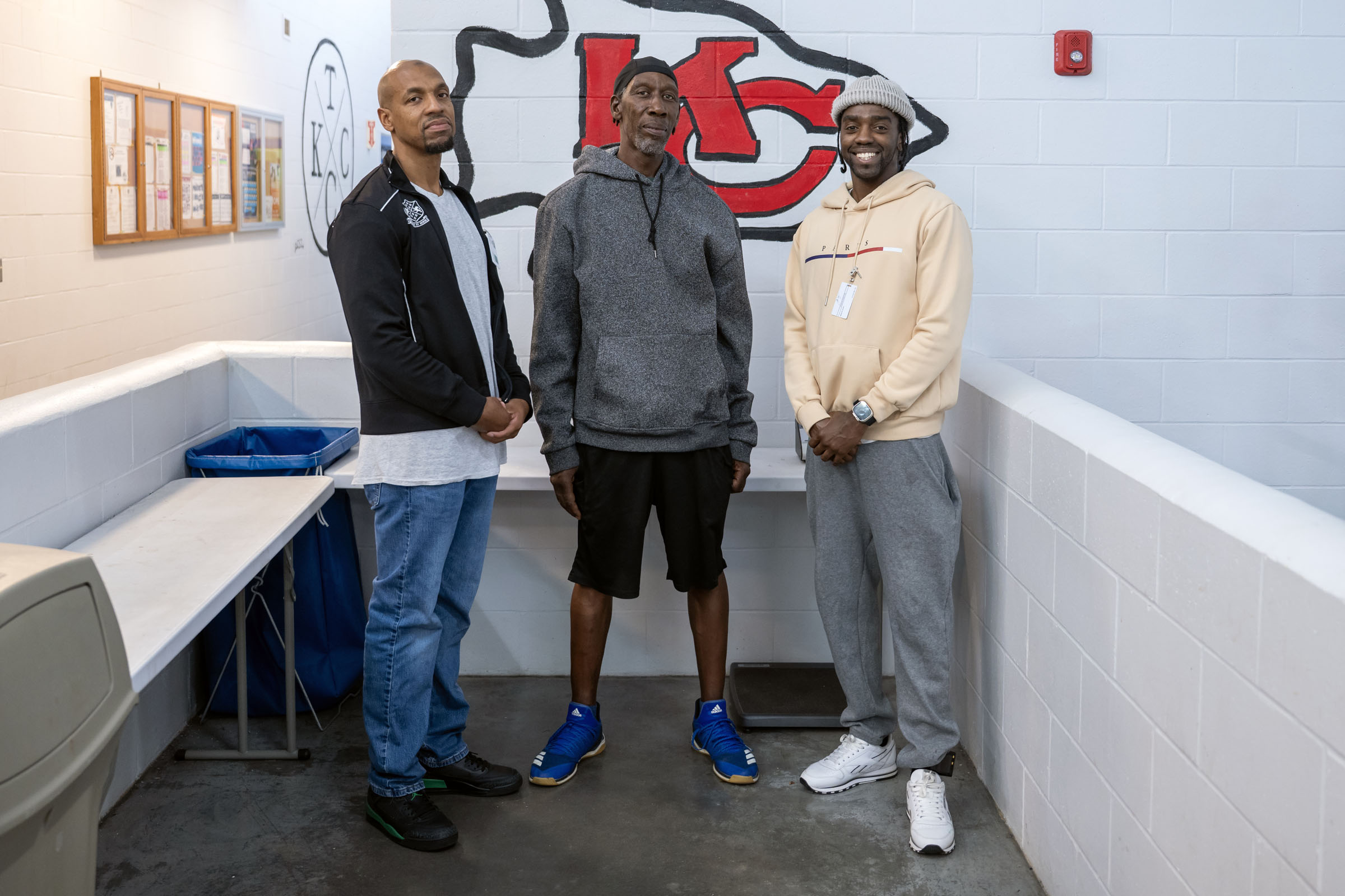 Former TCKC participants (from left) Vincent Anderson, Louis Marshall and Ervin Miles return often to the facility to maintain a bond with the staff and encourage new program participants. All three are working full time and achieving life goals.