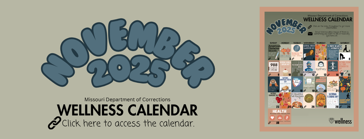November 2025 Wellness Calendar slider that links to PDF of calendar