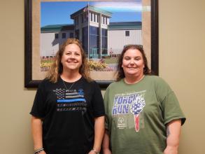 Mailroom Supervisor Christine Flanders and CCMII Rhonda Lawrence