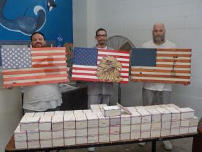 Boxes and flags for veterans