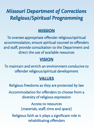 Religious/Spiritual Programming Mission-Vision-Values