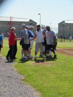 Staff-offender softball game