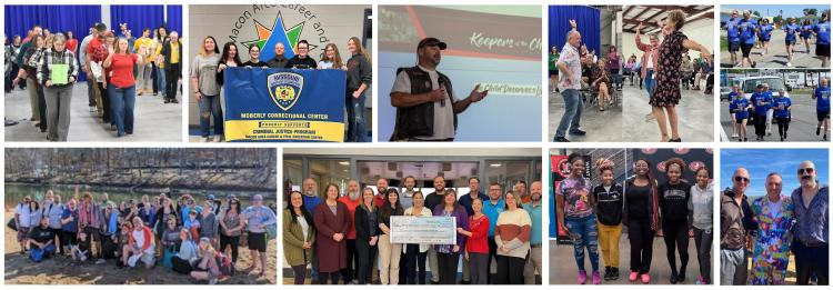 collage of fundraising events
