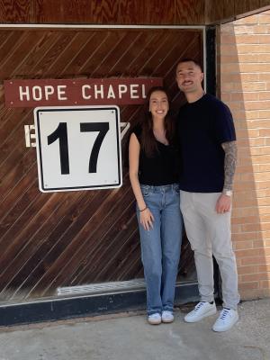 Kansas City Royals player Lucas Erceg at Boonville Correctional Center with his wife, Emma