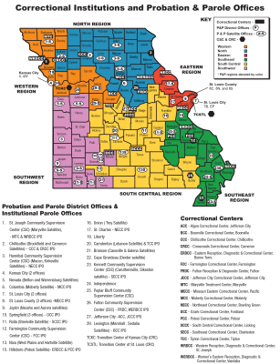 Map of Institutional and P&P Regions and Districts