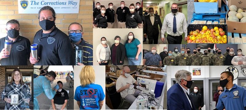 collage of many photos showing corrections staff