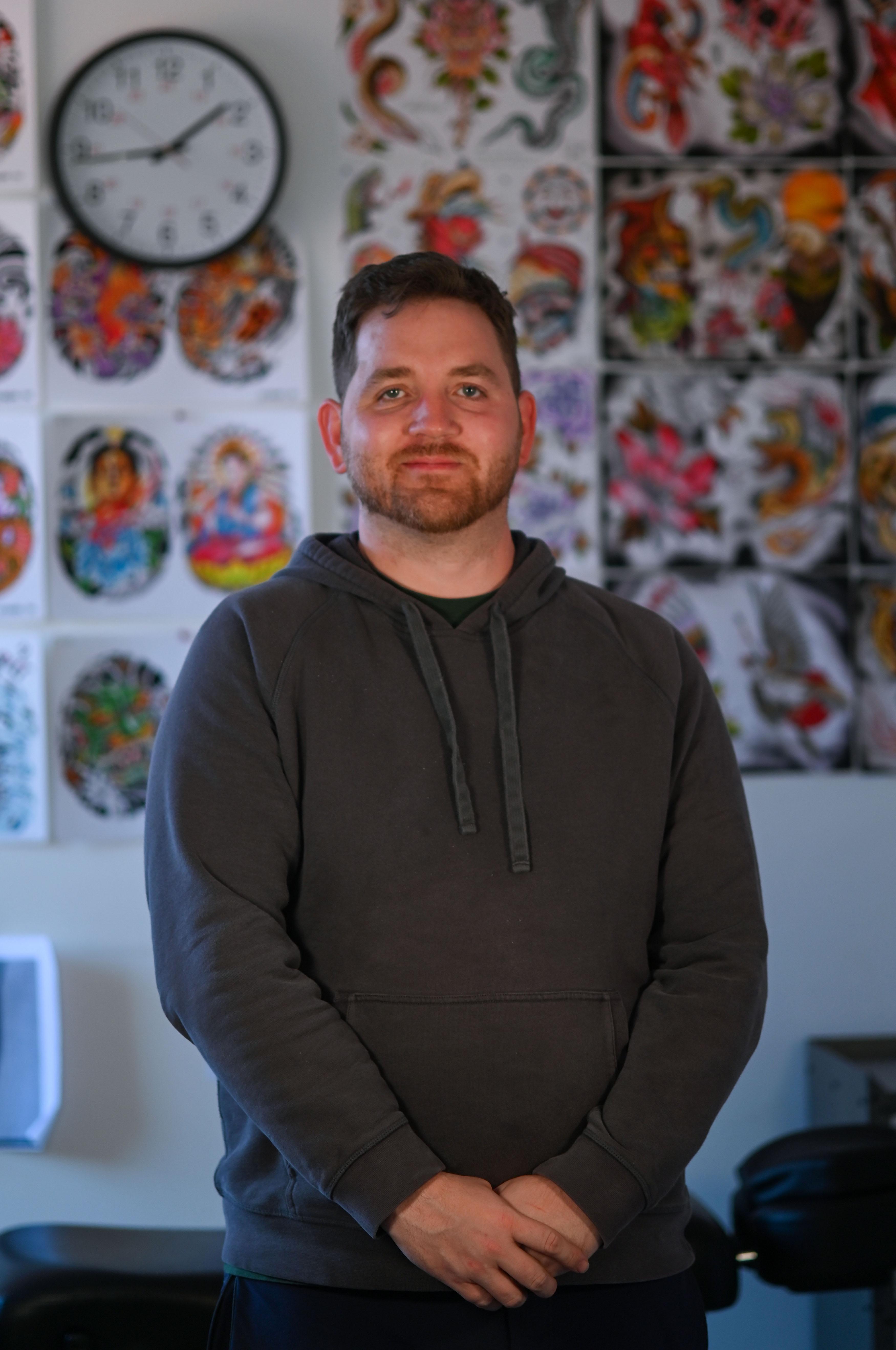 Alex Bonebrake supervises the tattoo apprenticeship program at Western Reception, Diagnostic & Correctional Center (WRDCC) in St. Joseph, Missouri.
