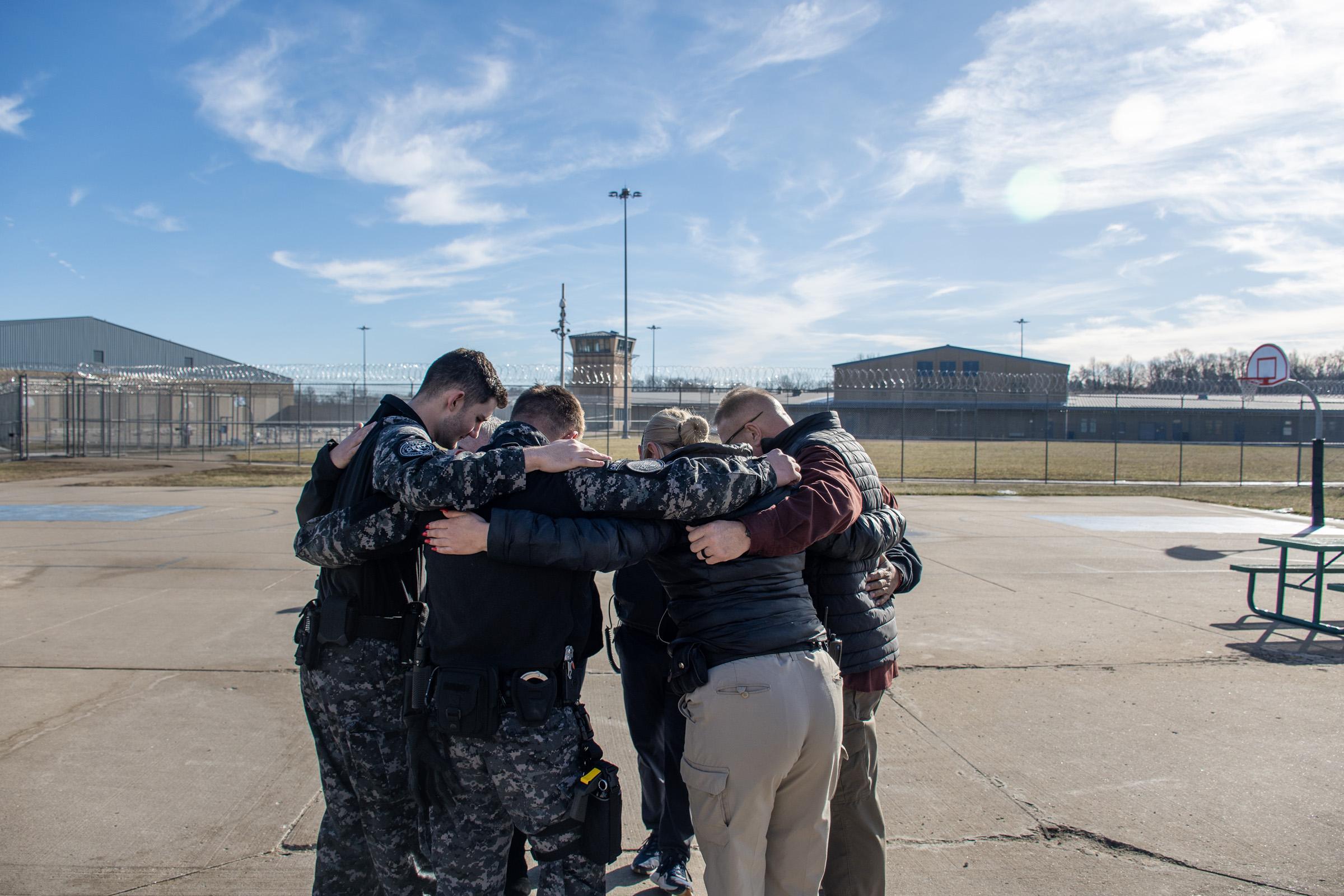 Zero Suicide - staff huddled together