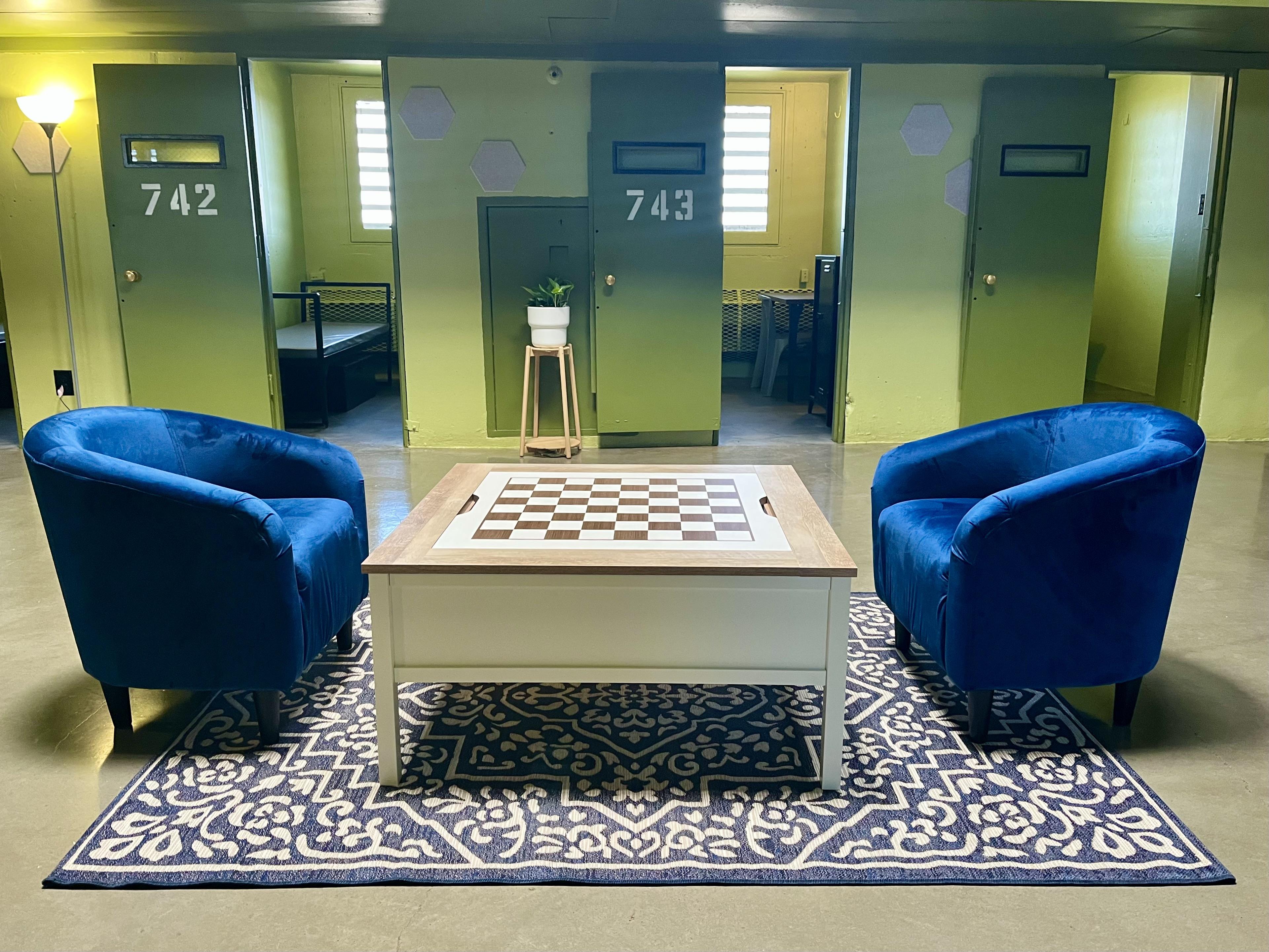 Missouri Prison Transformation Project - Moberly Correctional Center - chairs and chess board