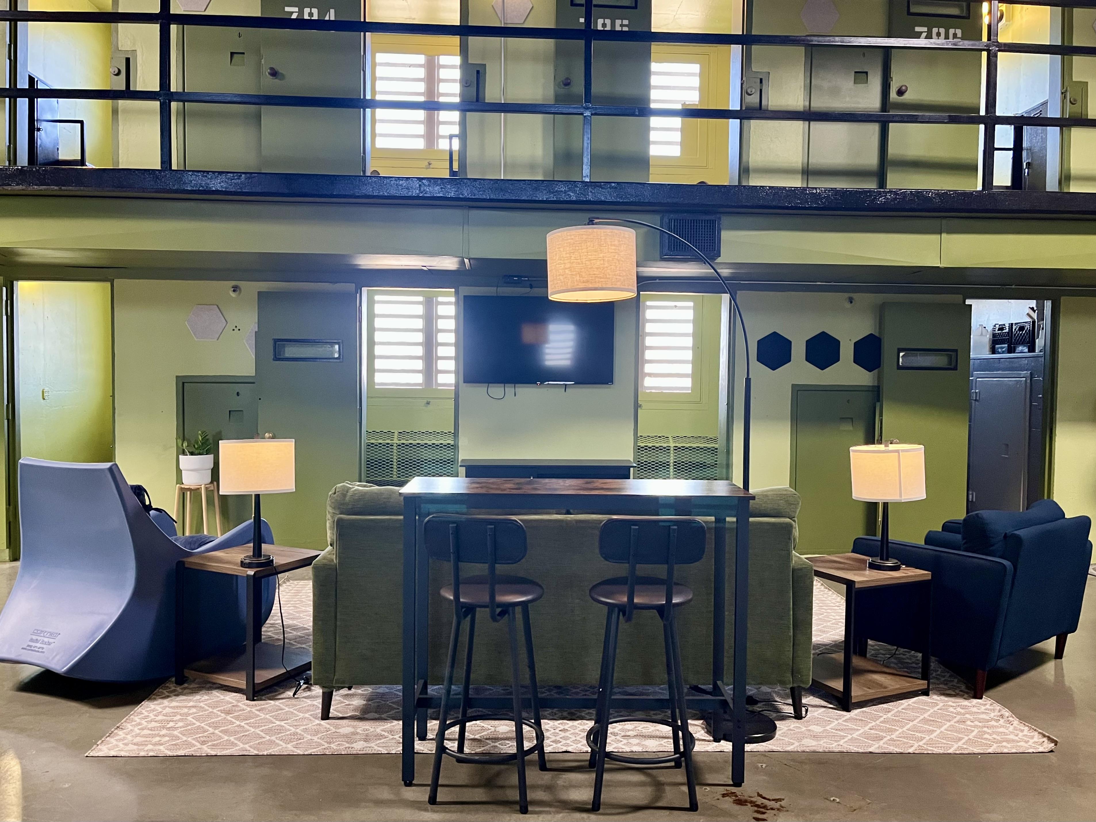 Missouri Prison Transformation Project - Moberly Correctional Center - bar stools - couch - lamps