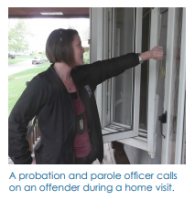 Officer calls on an offender during a home visit