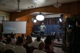 Global Leadership Summit speaker Dan Owolabi, ,CEO, author, speaker and the founder of the Christian entrepreneurs nonprofit Branches Worldwide, speaks to the crowd at Algoa Correctional Center.
